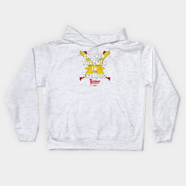 Svengoolie Chicken Thrower In Training Kids Hoodie by CelestialCharmCrafts